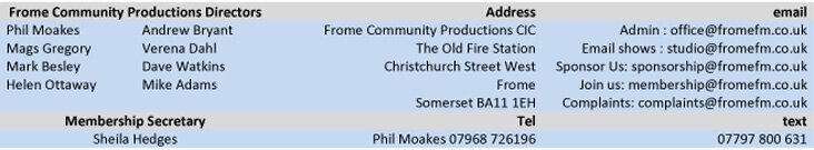 FromeFM Contact Info